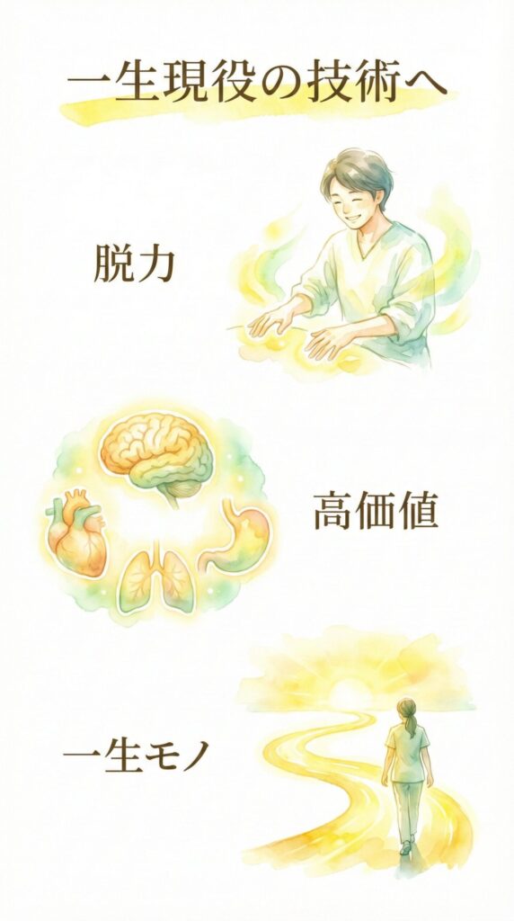 一生現役で活躍する整体師のイメージ